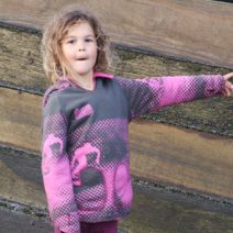 Girls reversible curved hoody