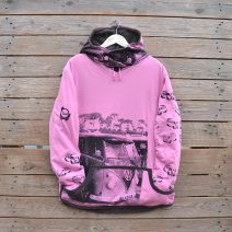 Men's reversible hoody in grey and candy
