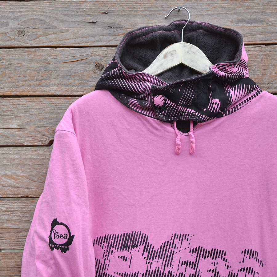 Close up Men's reversible hoody in grey and candy