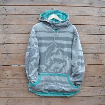 Men's reversible hoody size large in jade and grey