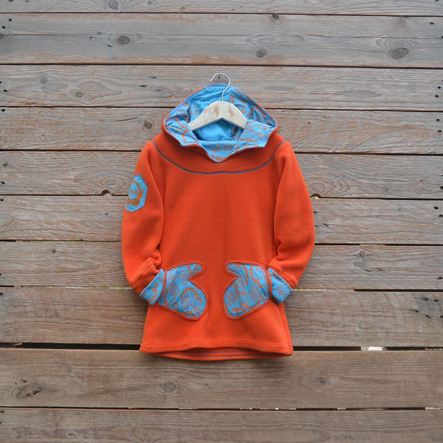Front Hoody dress age 3 orange
