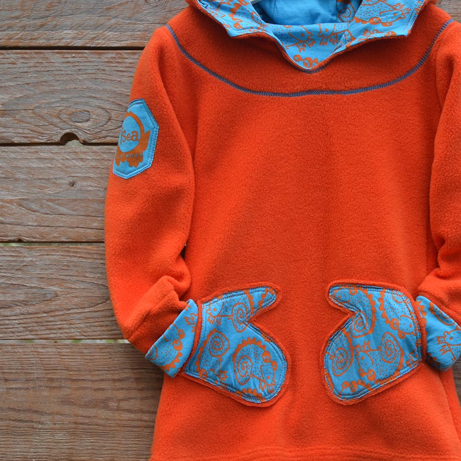 Close up Hoody dress age 3 orange