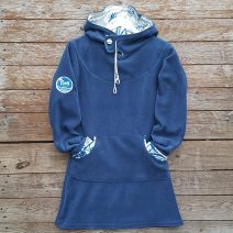 Hoody dress, petrol/natural