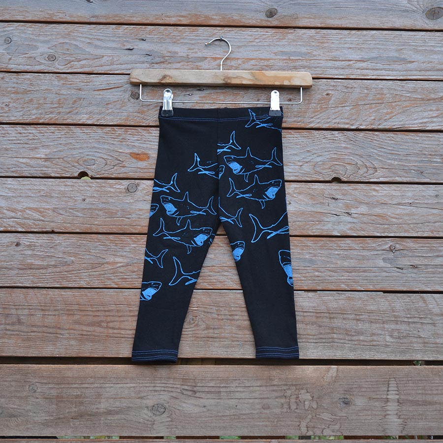 Black/Turquoise Kid's leggings in black/turquoise