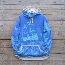 Men's reversible hoody in natural/royal