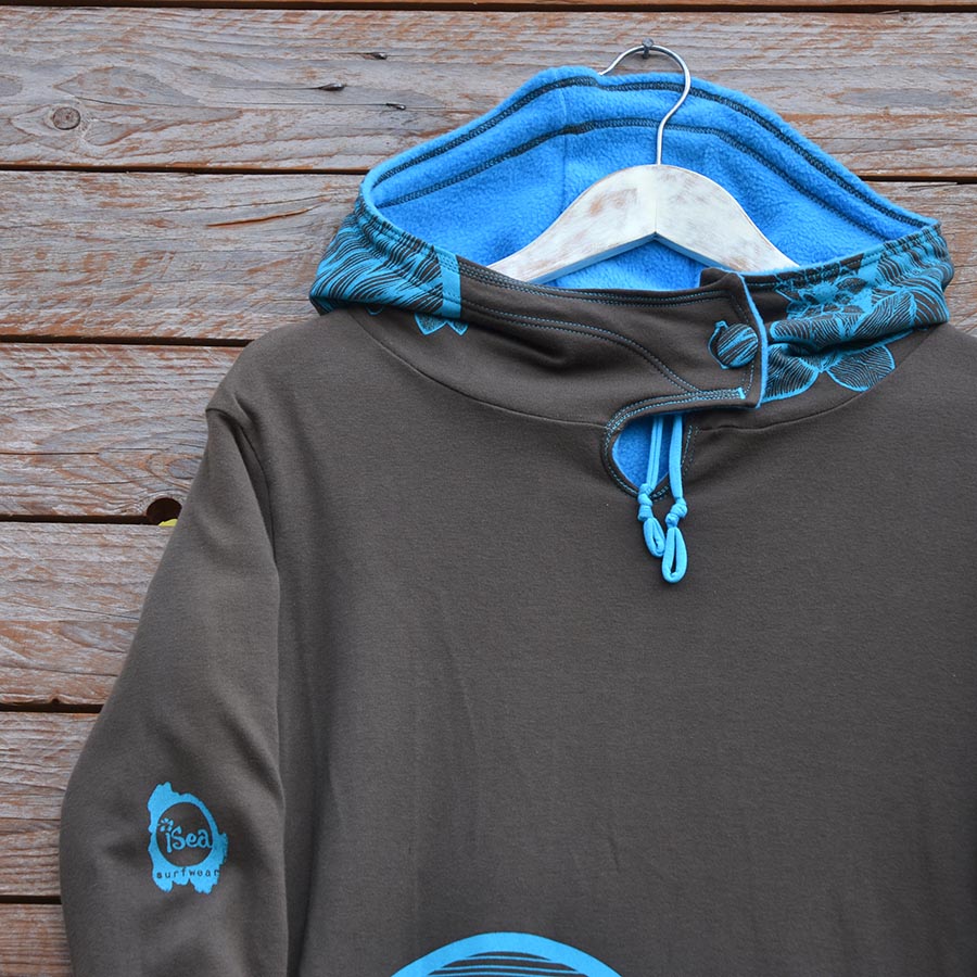 Jersey close up Women's reversible in turquoise/mocha