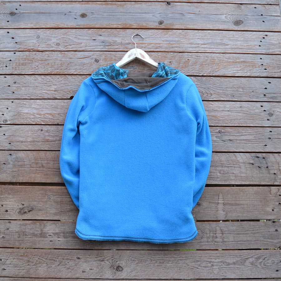 Fleece back Women's reversible in turquoise/mocha