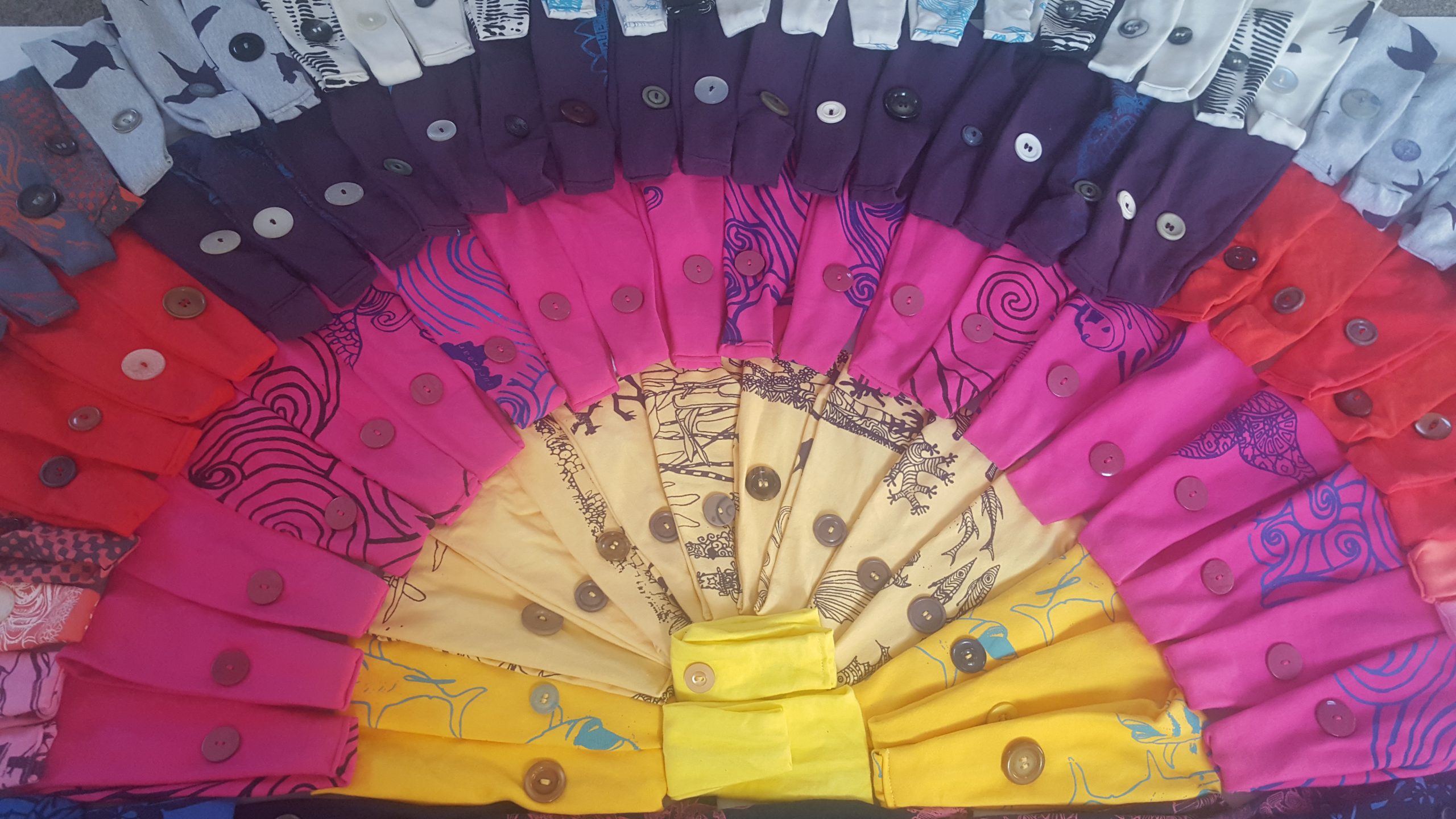 Yellows, pinks, purples Yellows, pinks, purples