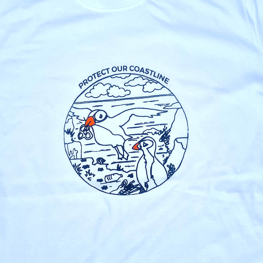 protect white closeup 'Protect our Coastline' organic cotton T-shirt
