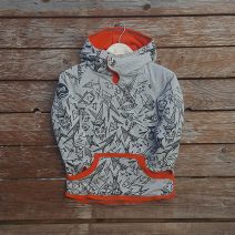 Kid's reversible hoody in orange/marl grey - front