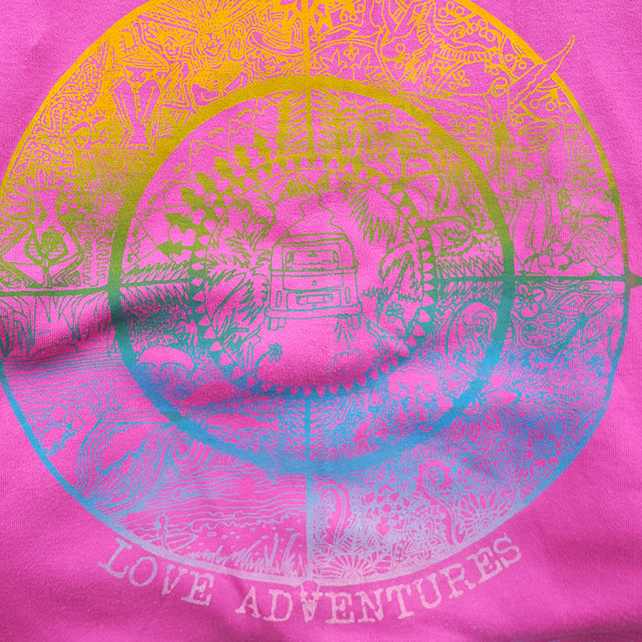 Kid's reversible hoody in turquoise/cerise - Print Kid's reversible hoody in turquoise/cerise - print