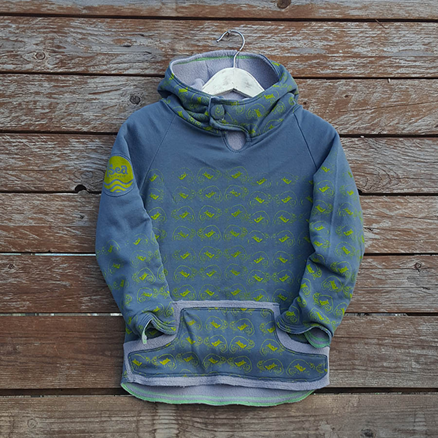 Kid's reversible hoody in light grey /dark grey - Front Kid's reversible hoody in light grey /dark grey - front