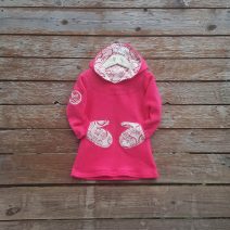 Girl's hoody dress in sugar pink/natural