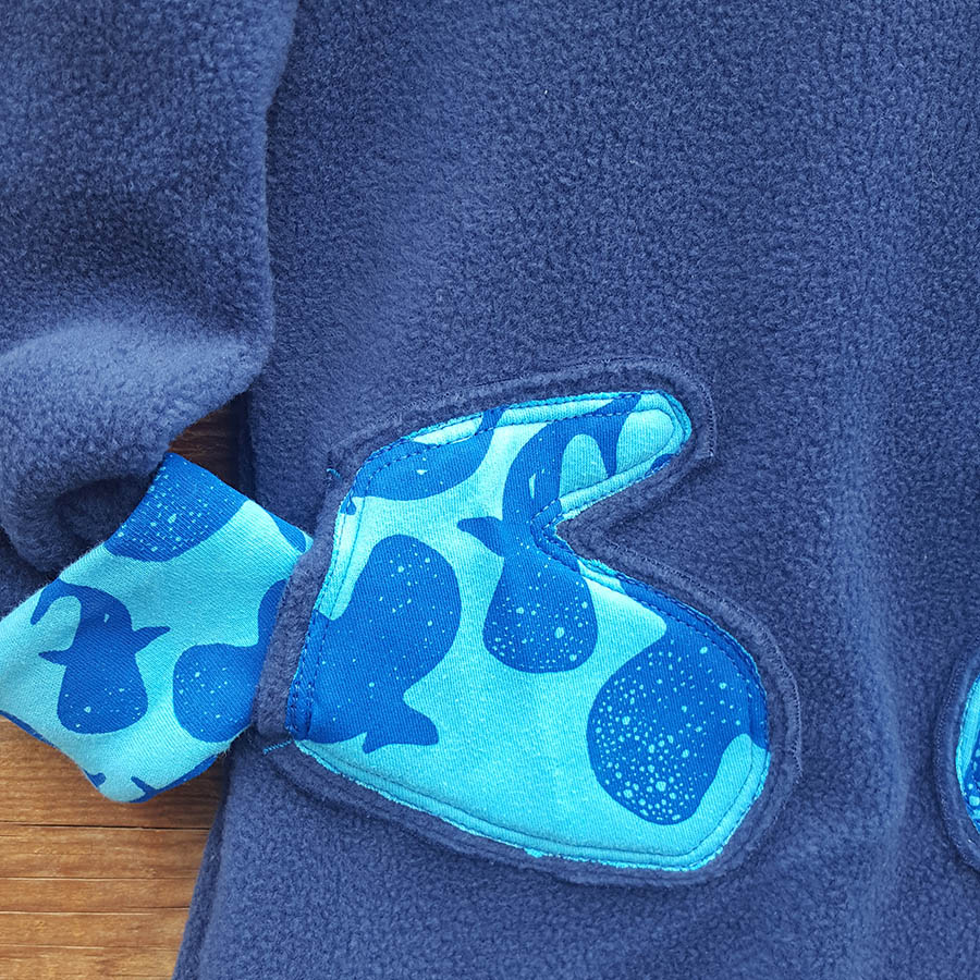 Girl's fleece hoody dress in petrol/turquoise Girl's fleece hoody dress in petrol/turquoise
