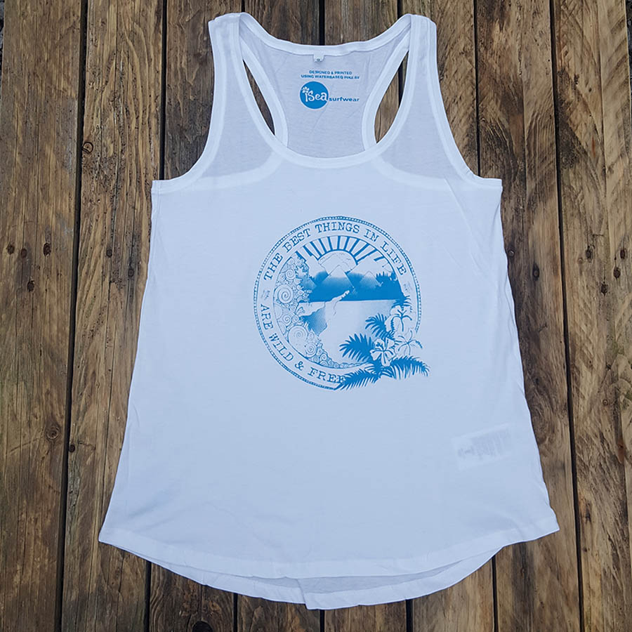 Women's organic vest in white - Wild and Free Women's organic vest in white - Wild and Free