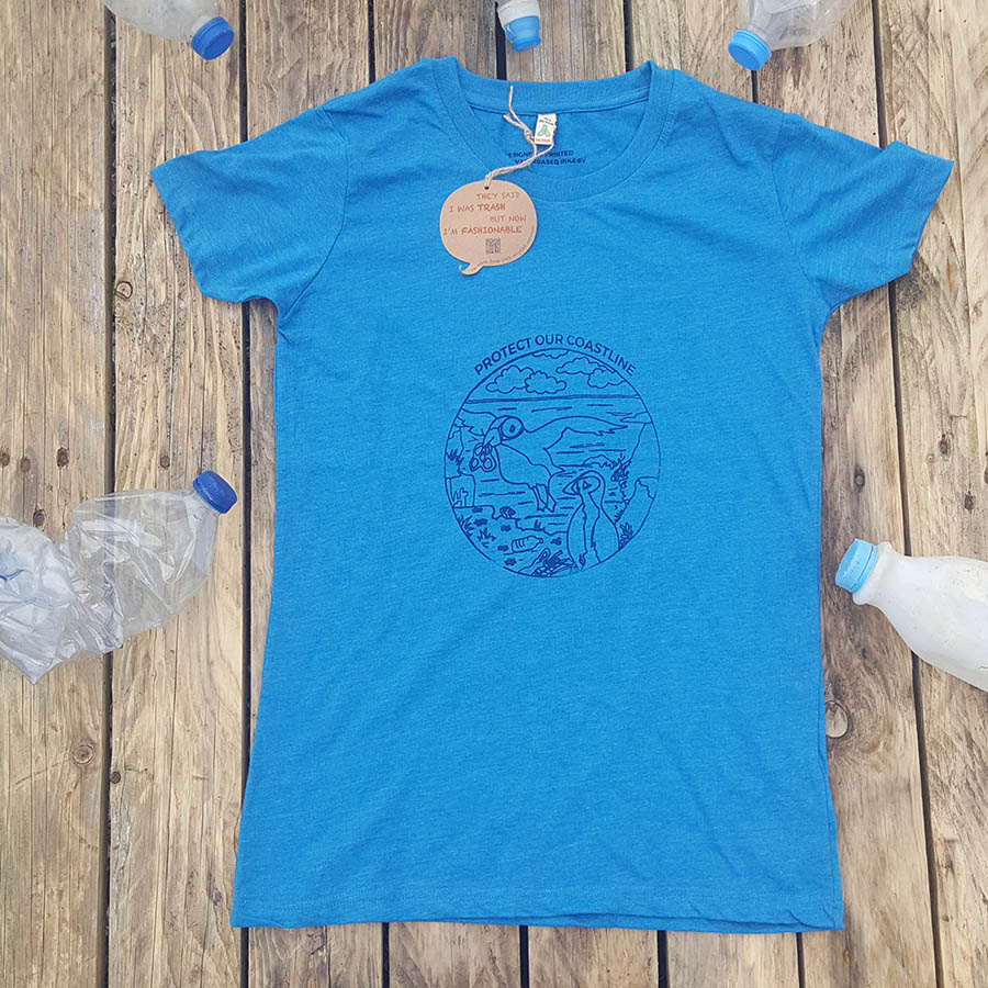 Recycled T-shirt with Protect our coastline design Recycled T-shirt with Protect our coastline design